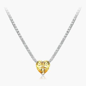 100% 925 Sterling Silver Heart High Carbon Diamond Pendant Necklace For Women Sparkling Wedding Party Fine Jewelry Gift