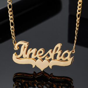 Customized Double Name Necklace Hip Hop Letter Necklace Double Plated Stainless Steel Names Chain For Women Gothic Jewelry Gifts