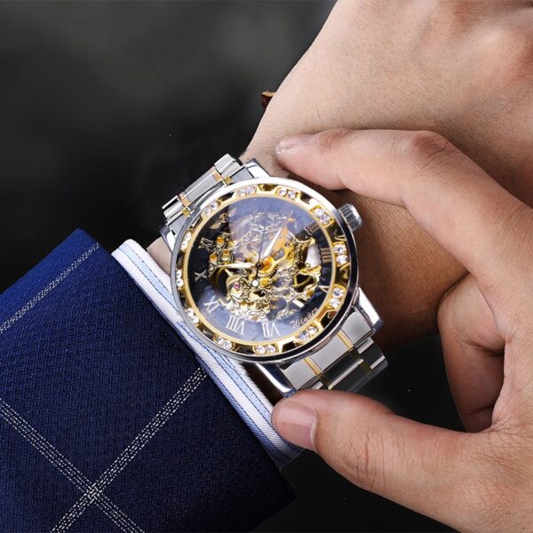 New Men Mechanical Skeleton Wrist Watch Winner Transparent Fashion Diamond Luminous Gear Movement Royal Design Men Top Brand Luxury Male - Image 11