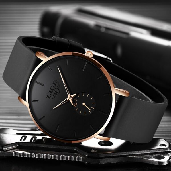 LIGE New Fashion Mens Watches Top Brand Luxury Sport Waterproof Simple Ultra-Thin Watches Men Quartz Clock Relogio Masculino+Box - Image 8