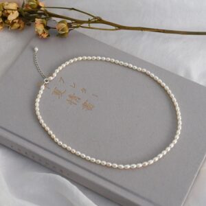 4mm Mini Natural Freshwater Pearl Necklace for Women Wedding 925 Sterling Silver Jewelry