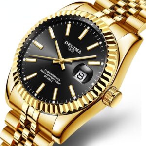 Mens Top Brand Luxury Fashion Gold Watches Men Business Stainless Steel Luminous Quartz Watch Relogio Masculino Reloj Hombre