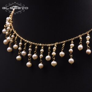 Natural Fresh Water Small Pearl Necklace Luxury For Women Wedding Engagement Tassel Chain Choker Fine Jewellery GN0224
