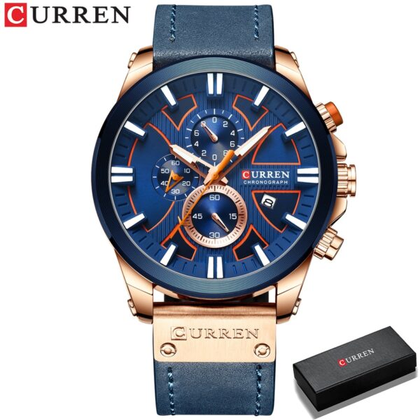 CURREN Watch Chronograph Sport Mens Watches Quartz Clock Leather Male Wristwatch Relogio Masculino Fashion Gift for Men - Image 11