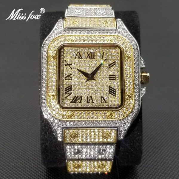 Ice Out Square Watch For Men Top Brand Luxury Full Diamond Men Watches Ultra Thin Waterproof Hip Hop Clock Dropshipping - Image 10