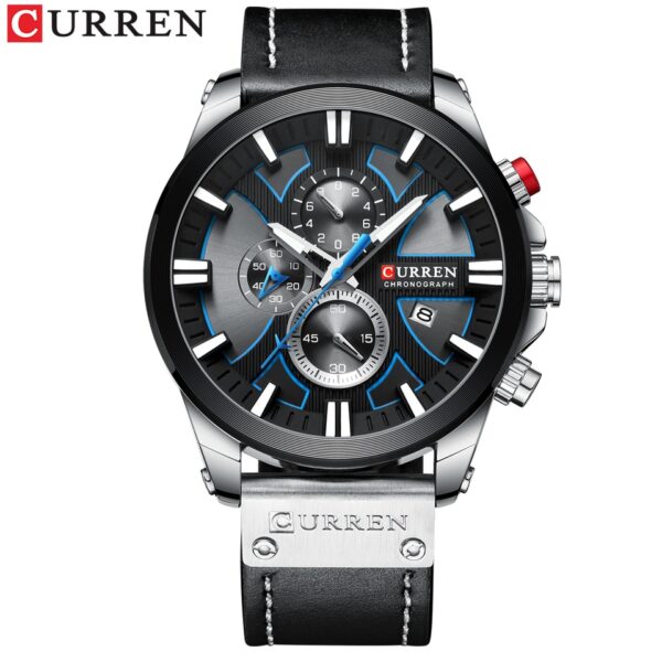 CURREN Watch Chronograph Sport Mens Watches Quartz Clock Leather Male Wristwatch Relogio Masculino Fashion Gift for Men - Image 5