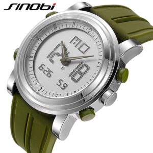 Sports Watches Men Dual Display Analog Digital LED Electronic Quartz Wristwatches Men Multifunctional Waterproof Watch