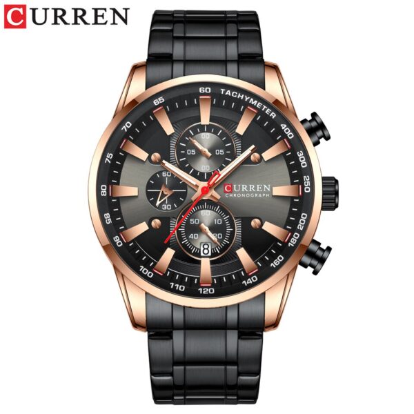 CURREN Man Watches Luxury Sporty Chronograph Wristwatches for Men Quartz Stainless Steel Band Clock Luminous Hands - Image 17