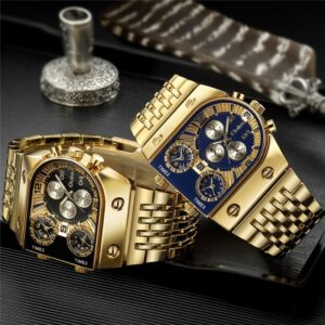 Brand New Oulm Quartz Watches Men Military Waterproof Wristwatch Luxury Gold Stainless Steel Male Watch Relogio Masculino