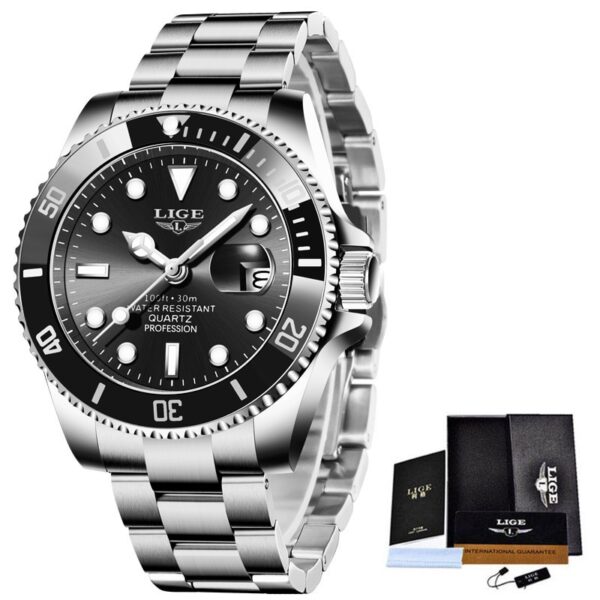 LIGE Top Brand Luxury Fashion Diver Watch Men 3ATM Waterproof Date Clock Sport Watches Mens Quartz Wristwatch Relogio Masculino - Image 2