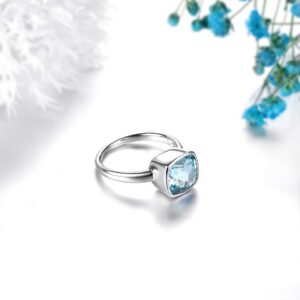 Sky Blue Topaz Sterling Silver Rings 2.7 Carats Genuine Topaz Simple Classic Style Usual Occasions S925 Top Quality
