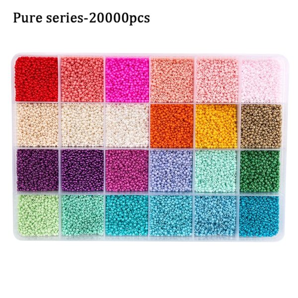 2mm Colored Seed Beads Kit Small Glass Beads Acrylic Letter Bead Set - Image 13