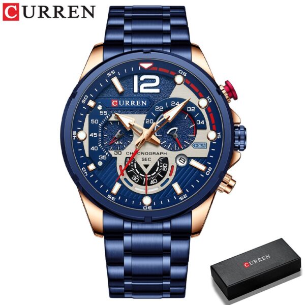 Casual Business Chronograph Waterproof Stainless Steel Watch Mens New Luxury Fashion Quartz Men wristwatch - Image 5