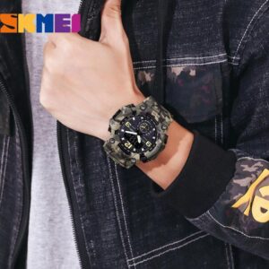 Vintage Men Military Watch 50m Waterproof Wristwatch SKMEI Top Brand Casual Sport Style Digital Clock PU Band Watch Men Original