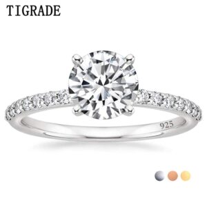 925 Sterling Silver for Women 1.25 CT Round Solitaire 5A+ Cubic Zirconia Engagement Ring Halo Promise Ring Size 4-12