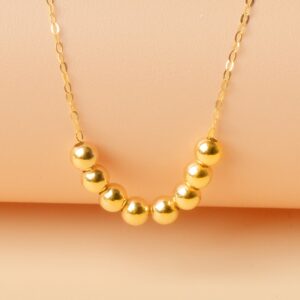 Pure 18K gold Necklace Pendant AU750 Small Gold Ball 2.5 mm Necklace Women’s Fine Jewelry Party Gifts X517