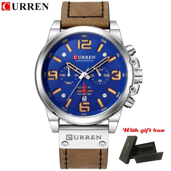 CURREN 8314 Luxury Brand Quartz Men Watch Military Waterproof Leather Strap Sport Mens Watches Fashion Casual Male Clock часы - Image 4