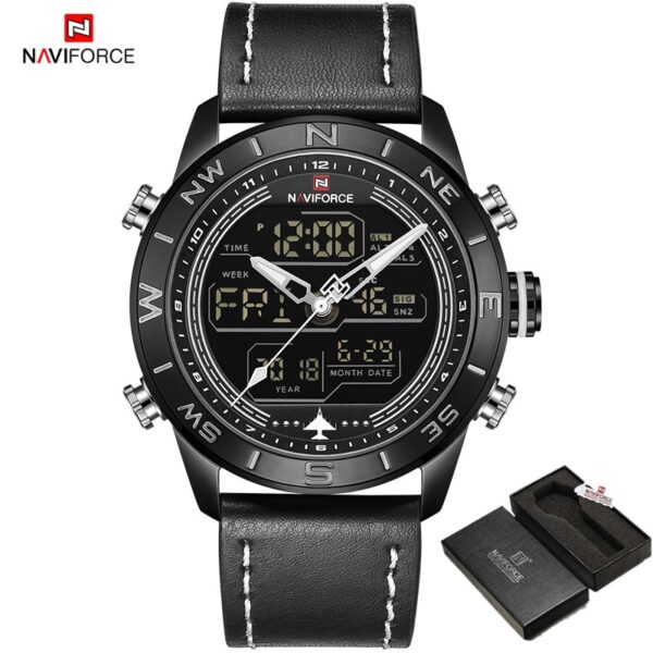 Luxury Brand Men NAVIFORCE 9144 Army Military Watch Digital Leather Sport waterproof Watches Quartz Men Clock Relogio Masculino - Image 12