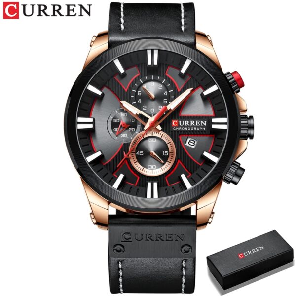 CURREN Watch Chronograph Sport Mens Watches Quartz Clock Leather Male Wristwatch Relogio Masculino Fashion Gift for Men - Image 16