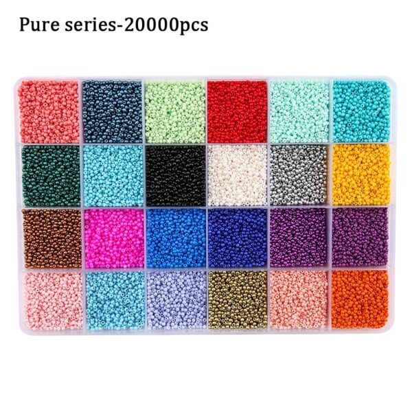 2mm Colored Seed Beads Kit Small Glass Beads Acrylic Letter Bead Set - Image 7