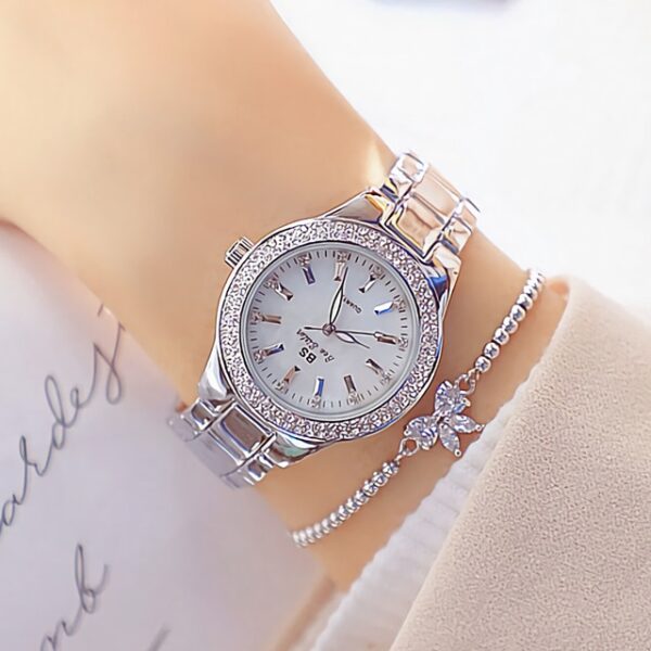 Ladies Wrist Watches Dress Gold Watch Women Crystal Diamond Watches Stainless Steel Silver Clock Women Montre Femme - Image 9