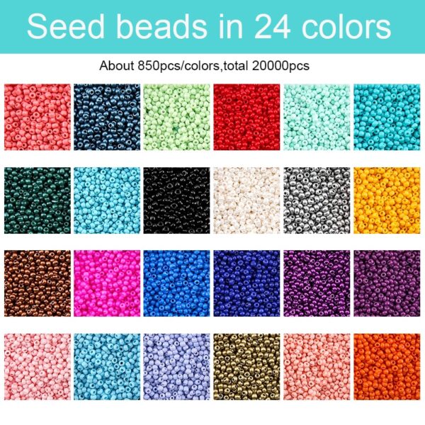 2mm Colored Seed Beads Kit Small Glass Beads Acrylic Letter Bead Set - Image 4