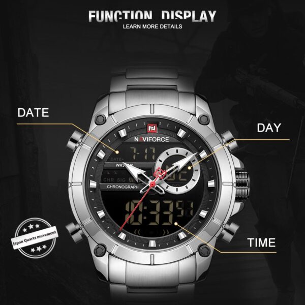 Casual Quartz Watch Men Stainless Steel Men Army Military Led Clock Male Waterproof Watches - Image 18