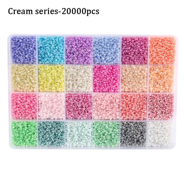 2mm Colored Seed Beads Kit Small Glass Beads Acrylic Letter Bead Set - Image 11