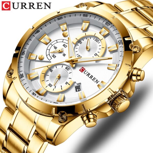 Gold Watches Men Luxury Top Brand CURREN Quartz Wristwatch Fashion Sport and Causal Business Watch Male Clock Reloj Hombres