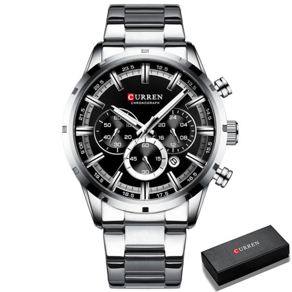 CURREN Men Watch Top Brand Luxury Sports Quartz Mens Watches Full Steel Waterproof Chronograph Wristwatch Men Relogio Masculino - Image 12