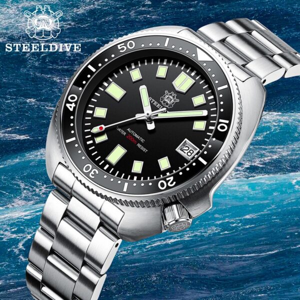 New Men SD1970 SteelDive Mechanical Watch Brand 44MM Men NH35 Dive Watch with Ceramic Bezel Watch - Image 2