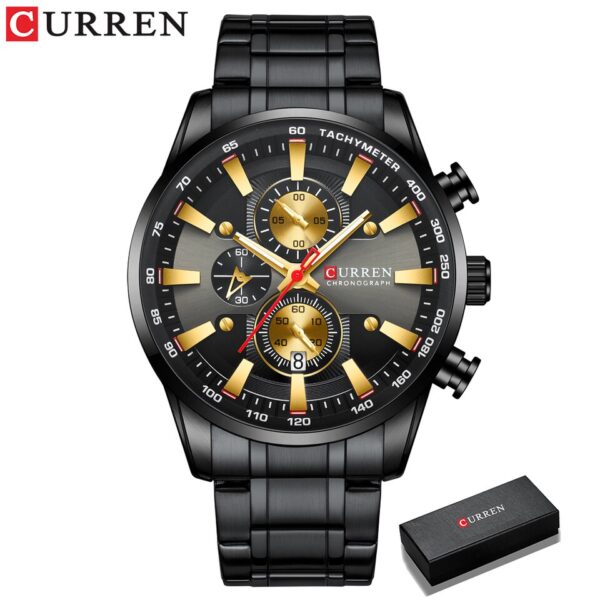 CURREN Man Watches Luxury Sporty Chronograph Wristwatches for Men Quartz Stainless Steel Band Clock Luminous Hands - Image 15