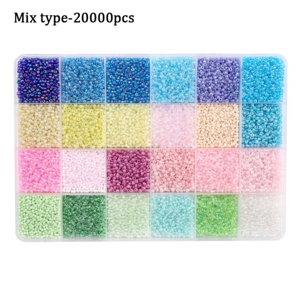 2mm Colored Seed Beads Kit Small Glass Beads Acrylic Letter Bead Set - Image 10