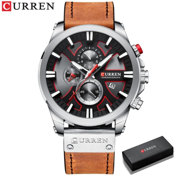 CURREN Watch Chronograph Sport Mens Watches Quartz Clock Leather Male Wristwatch Relogio Masculino Fashion Gift for Men - Image 15