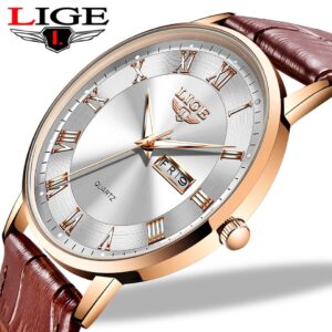 Brand LIGE Women Watch Rose Gold Montre Femme Women  Ultra-thin Fashion Relojes Para Mujer Luxury Lady Wrist Watches Reloj Mujer