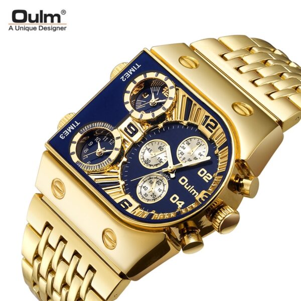 Brand New Oulm Quartz Watches Men Military Waterproof Wristwatch Luxury Gold Stainless Steel Male Watch Relogio Masculino - Image 7