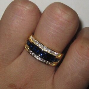 Diamond Sapphire Ring for Women 18k Gold Bague or Jaune for Jewelry Anillos Men Gemstone Anel Jewelry Gold Rings Box