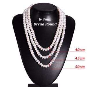 White Natural Freshwater Pearl Necklace For Women 8-9mm Necklace Beads Jewelry 40cm/45cm/50cm Length Necklace Fashion Jewelry