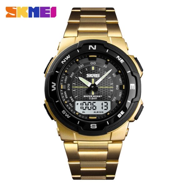 Men Watch Fashion Sport Watches Stainless Steel Strap Mens Watches Stopwatch Chronograph Waterproof Wristwatch Men - Image 9