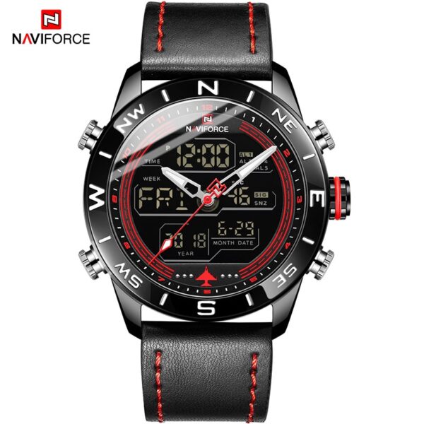 Luxury Brand Men NAVIFORCE 9144 Army Military Watch Digital Leather Sport waterproof Watches Quartz Men Clock Relogio Masculino - Image 8