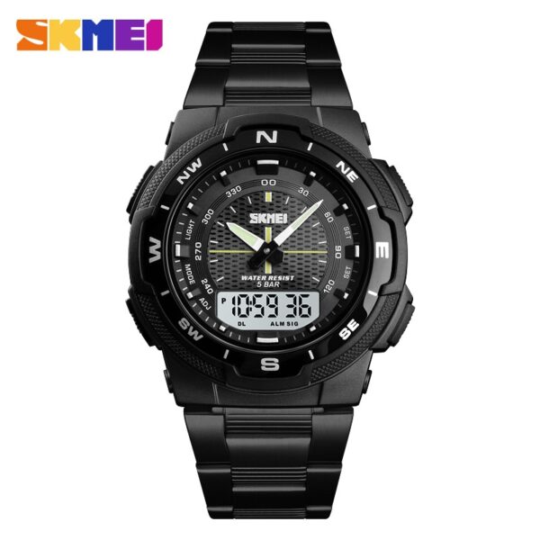 Men Watch Fashion Sport Watches Stainless Steel Strap Mens Watches Stopwatch Chronograph Waterproof Wristwatch Men - Image 8