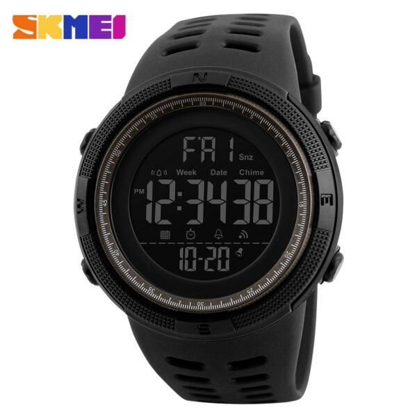 Chrono Digital Watches Mens Sport Countdown Wristwatches Men 2 time Alarm Clock Watches Male reloj hombre 1251 - Image 12