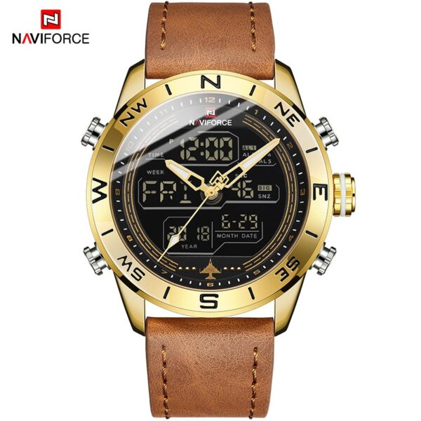 Luxury Brand Men NAVIFORCE 9144 Army Military Watch Digital Leather Sport waterproof Watches Quartz Men Clock Relogio Masculino - Image 15