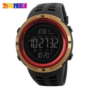 Chrono Digital Watches Mens Sport Countdown Wristwatches Men 2 time Alarm Clock Watches Male reloj hombre 1251