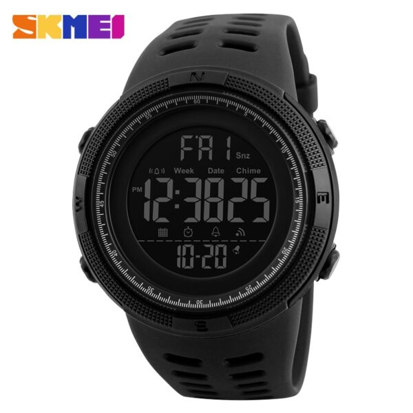 Chrono Digital Watches Mens Sport Countdown Wristwatches Men 2 time Alarm Clock Watches Male reloj hombre 1251 - Image 10