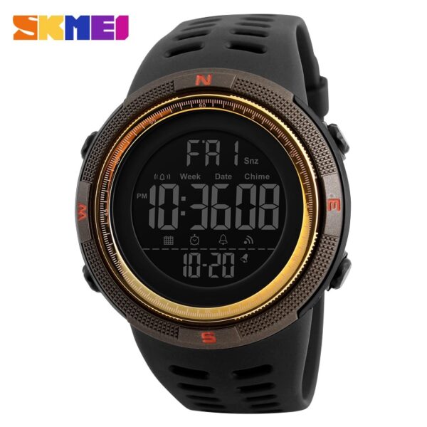 Chrono Digital Watches Mens Sport Countdown Wristwatches Men 2 time Alarm Clock Watches Male reloj hombre 1251 - Image 9