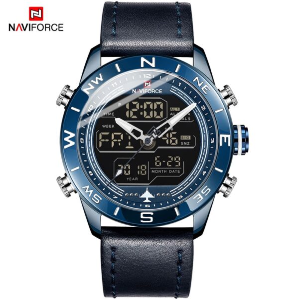 Luxury Brand Men NAVIFORCE 9144 Army Military Watch Digital Leather Sport waterproof Watches Quartz Men Clock Relogio Masculino - Image 6