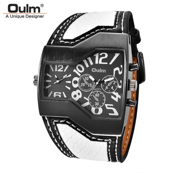 Classic Style Two Time Zone Men Watches PU Leather Wristwatch Male Quartz Clock Casual Man Hours relogio masculino - Image 11