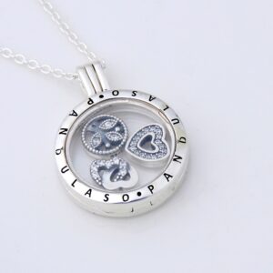 Petites Floating Locket Necklace Pendant for women DIY necklace 925 sterling silver jewelry chain