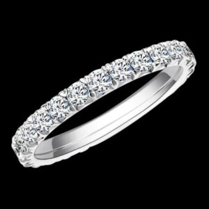 Silver 1.8mm DF Color Moissanite Eternity Wedding Band Moissanite Ring for Women Ladies Ring